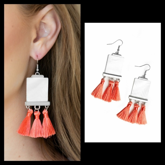 paparazzi Jewelry - Tassel Retreat Orange Earrings
